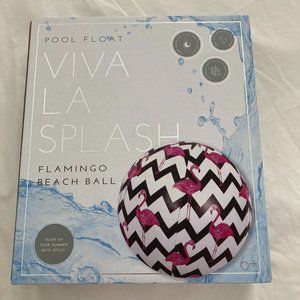 Viva La Splash  - pink flamingo beach ball  -- Large